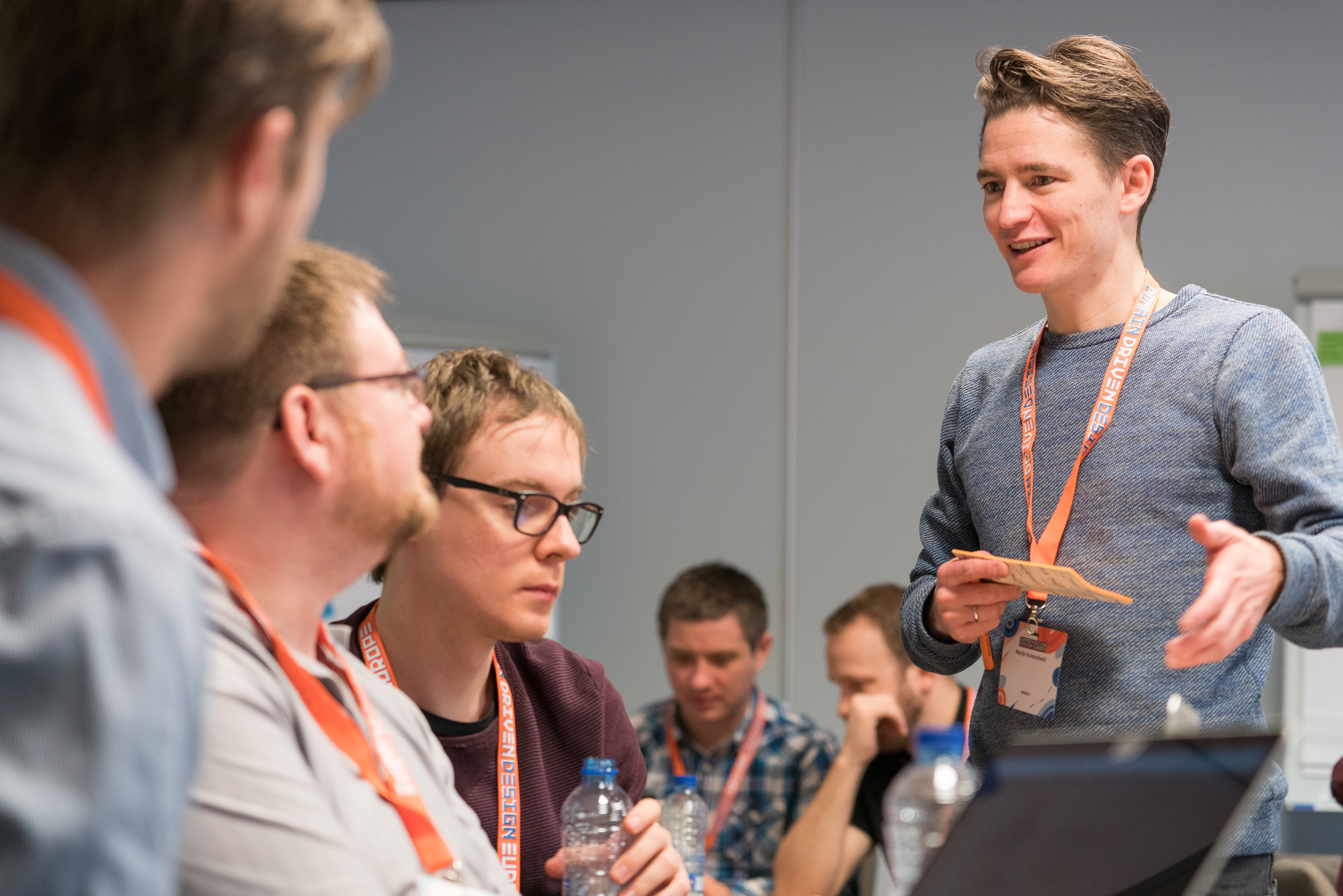 Marijn teaching a group of software engineers
